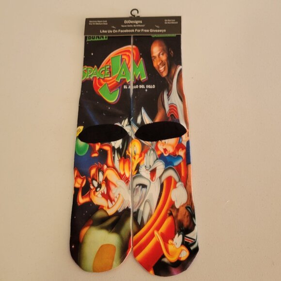 NWT DJ Designs Mens Looney Tunes Cartoon Space Jam Crew Socks Size 6-12 $20 - Picture 2 of 2
